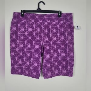 Terra & Sky Women's Sz 2X (20W-22W) Tie Dye Violet High Rise Bike Shorts Stretch